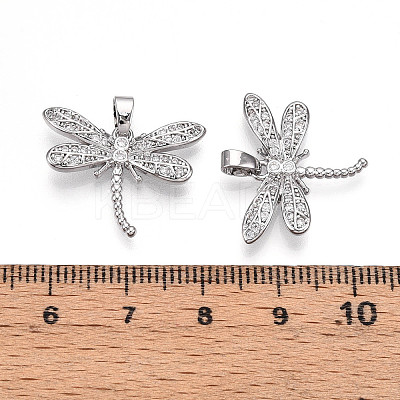 Brass Micro Pave Cubic Zirconia Pendants KK-N257-29P-1