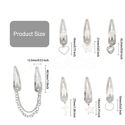24Pcs 7 Style Iron Snap Hair Clips BJEW-GL0001-09-1