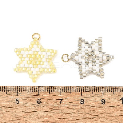 Glass Seed Beads Pendants PALLOY-MZ01457-1