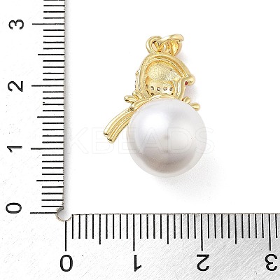 Christmas Theme Brass Micro Pave Cubic Zirconia Pendants KK-F877-30G-01-1