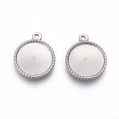 Tarnish Resistant 304 Stainless Steel Pendant Cabochon Settings X-STAS-P231-33P-1