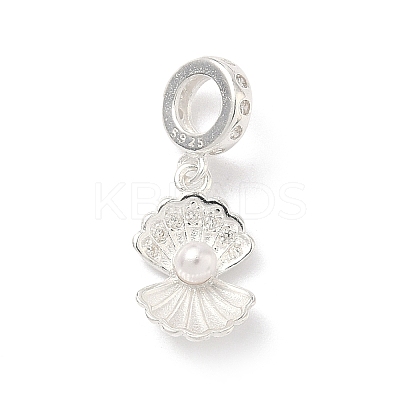 925 Sterling Silver Pave Clear Cubic Zirconia European Dangle Charms STER-G049-02S-1