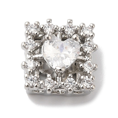 Brass with Clear Cubic Zirconia Beads KK-G503-06P-1