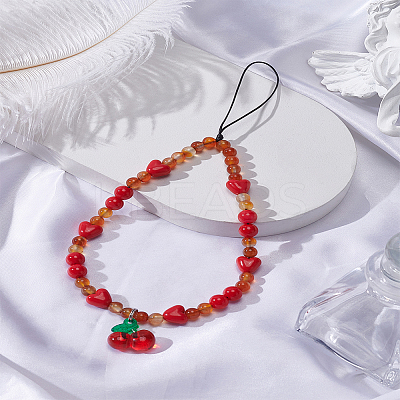 1Pc Agate Beaded Mobile Phone Lanyard Wrist Straps AJEW-LP0001-14-1