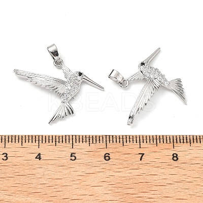 Brass Micro Pave Clear Cubic Zirconia Pendants KK-G533-07B-P-1