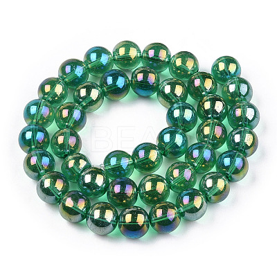 Electroplate Transparent Glass Beads Strands GLAA-T032-T6mm-AB21-1
