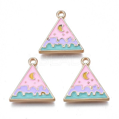 Rack Plating Alloy Enamel Pendants ENAM-S122-66-1