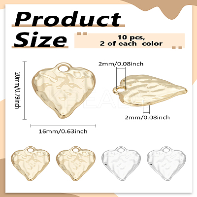 20Pcs 2 Colors Rack Plating Hammered Alloy Pendants FIND-LP0005-50-1