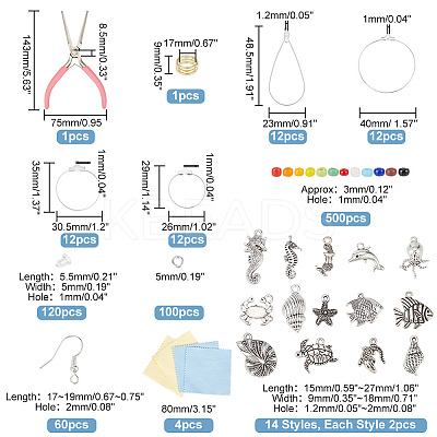 DIY Ocean Theme Earring Making Kit DIY-AR0003-30-1