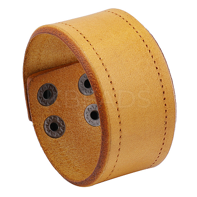 Flat Sided Cowhide Leather Cord Bracelets BJEW-WH20007-09A-1