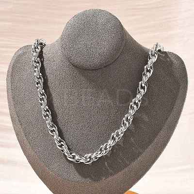 304 Stainless Steel Rope Chain Necklaces for Women Men NJEW-A033-04A-P-1