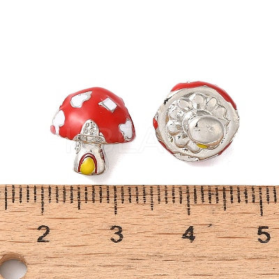 Rack Plating Alloy Enamel European Beads PALLOY-S189-48P-1