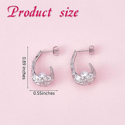 Natural Pearl Teardrop Stud Earrings JE1078B-1