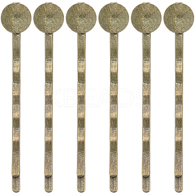 80Pcs Alloy Hair Bobby Pin Cabochon Settings FIND-SC0021-62-1