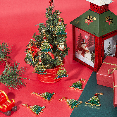 10Pcs Christmas Theme Alloy Big Pendant Decoration HJEW-SC0001-70-1