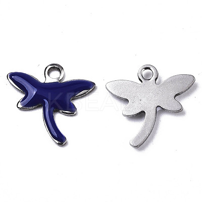 201 Stainless Steel Enamel Charms STAS-N088-19B-1