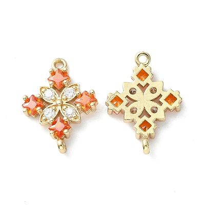 Brass Pave Cubic Zirconia Connector Charms X-KK-G462-45KCG-03-1