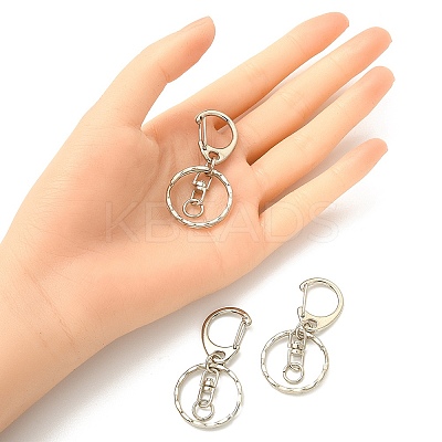 10Pcs Alloy Keychain Clasp Findings PALLOY-YW026-02-1