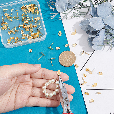 60Pcs 201 Stainless Steel Stud Earring Findings EJEW-UN0002-25-1