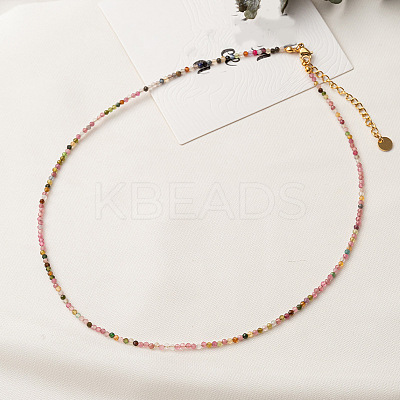 Natural Morganite Faceted Round Beaded Necklaces GJ4349-5-1