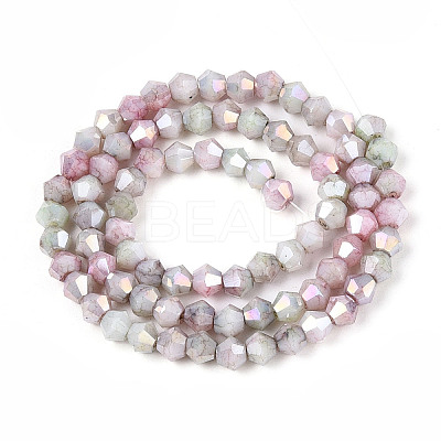 Ombre Effect Dyed Glass Beads Strands GLAA-T025-4mm-09J-1