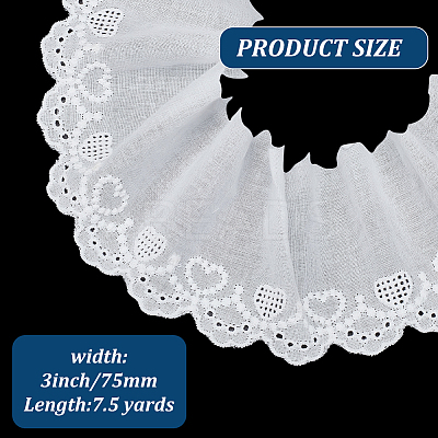 7.5 Yards Flat Cotton Embroidery Heart Ribbon OCOR-MA0001-06-1