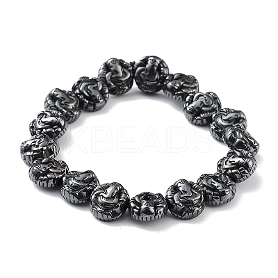 Non-Magnetic Synthetic Hematite Beaded Stretch Bracelets BJEW-H589-01F-1