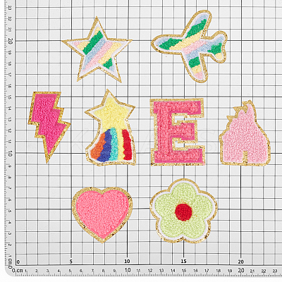 30Pcs 30 Styles Towel Cloth Computerized Embroidery Cloth Iron On/Sew On Patches DIY-PH0023-23-1