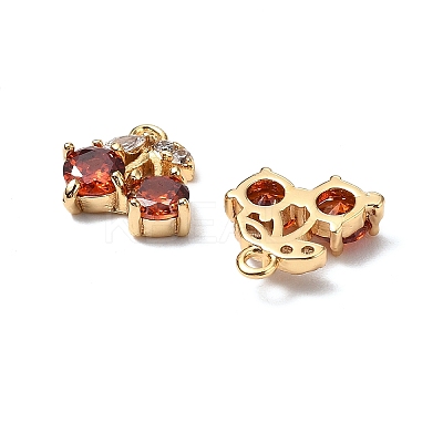 Brass Micro Pave Cubic Zirconia Pendants KK-A259-22G-03-1