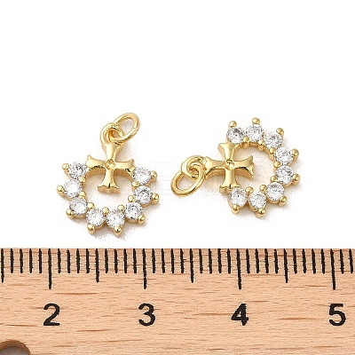 Rack Plating Brass Cubic Zirconia Pendants KK-K349-19G-1