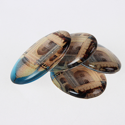 The White House Photo Glass Oval Cabochons X-GGLA-N003-18x25-F21-1