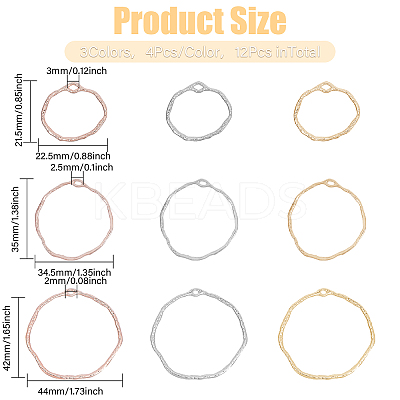36Pcs 9 Styles Alloy Open Back Bezel Pendants FIND-CA0008-45-1