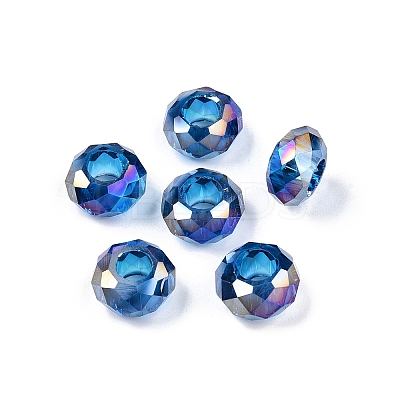 Transparent Glass European Beads GPDL-N005-D14mm-A12-1