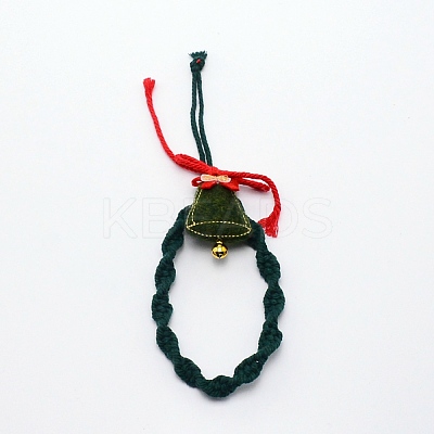 Christmas Theme Cotton Weave Pendant Decorations HJEW-TAC0012-05-1