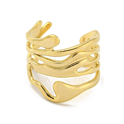 304 Stainless Steel Open Cuff Ring RJEW-C067-06G-1