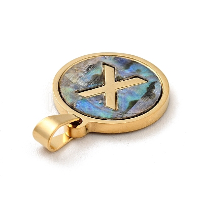 PVD Vacuum Plating 304 Stainless Steel with Paua Shell Pendants STAS-G268-02X-G-1