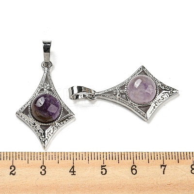 Natural Amethyst Pendants X-G-P517-03P-03-1
