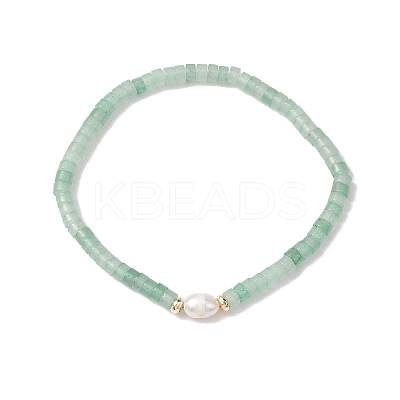 Natural Green Aventurine and Pearl Beads Btacelets BJEW-JB10681-05-1