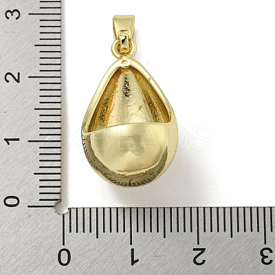 Rack Plating Brass Micro Pave Clear Cubic Zirconia Pendants KK-E114-02G-01-1