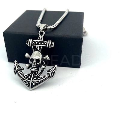 Vintage Viking Anchor Pendant 304 Stainless Steel Men’s Fashion Necklaces IH1305-1