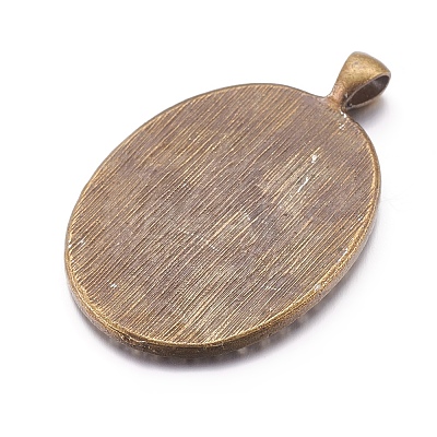 Oval Tibetan Style Alloy Big Pendant Cabochon Settings PALLOY-L164-01-NF-1