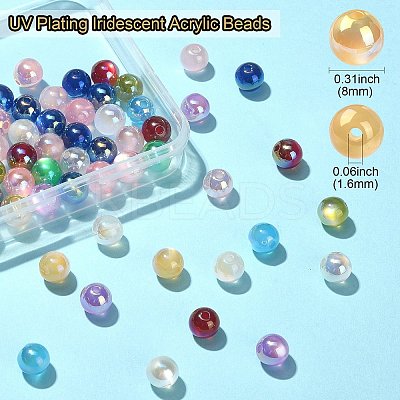 UV Plating Iridescent Acrylic Beads MACR-CJ0001-75-1