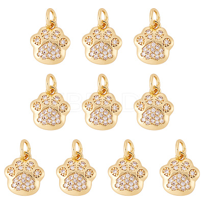 Brass Micro Pave Clear Cubic Zirconia Charms X1-RJEW-T063-38G-NF-1