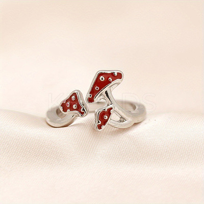 Brass Enamel Cuff Open Rings for Women WG7A357-01-1