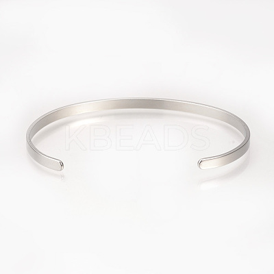 Tarnish Resistant 201 Stainless Steel Cuff Bangles BJEW-Q685-07-1