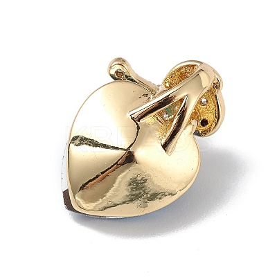 Real 18K Gold Plated Rack Plating Brass Micro Pave Clear Cubic Zirconia Pendants KK-C015-09G-09-1