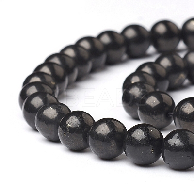 Natural Shungite Beads Strands G-I271-C03-6mm-1