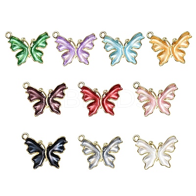 10Pcs Rack Plating Alloy Enamel Pendants ENAM-YW0002-50-1