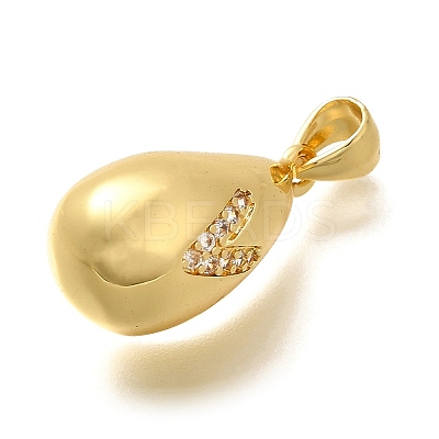 Rack Plating Brass Micro Pave Cubic Zirconia Pendants KK-L226-102G-V-1