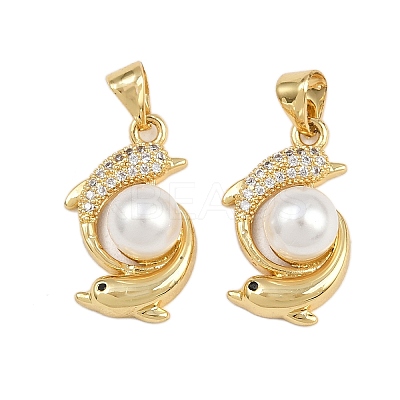 Brass Micro Pave Cubic Zirconia Pendants KK-A269-13G-1